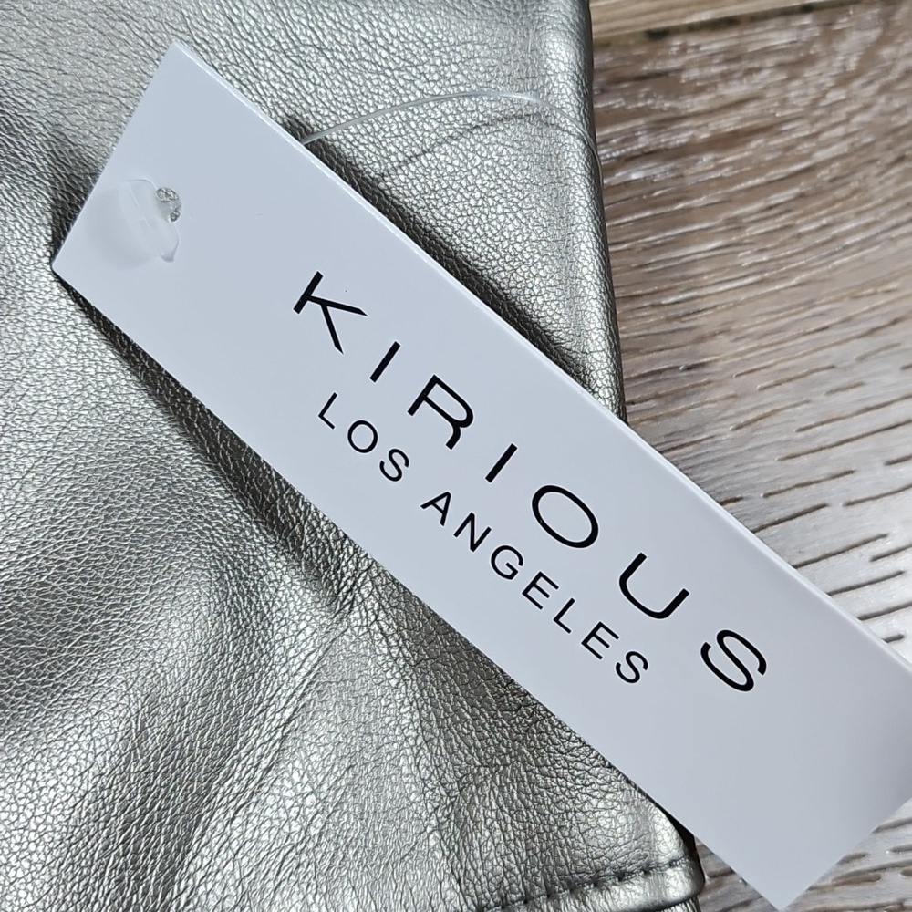 NWT Kirious Los Angeles Silver Metallic Vegan Leather Bodycon Mini Dress - Picture 11 of 16